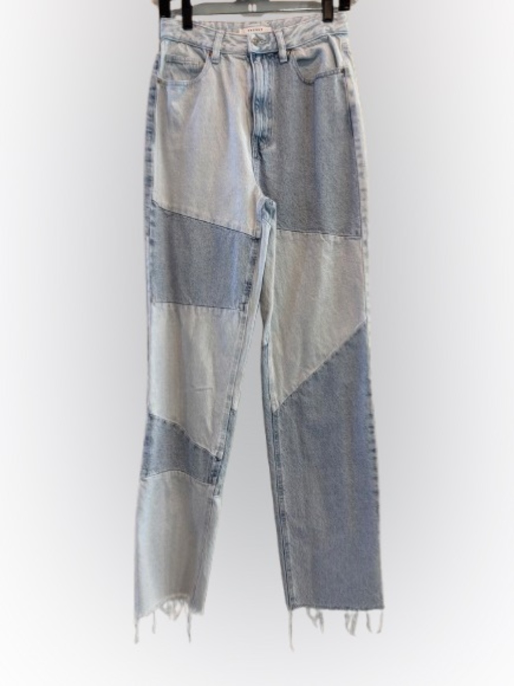 PacSun Patchwork Two-Tone Light Blue Straight Leg Jeans